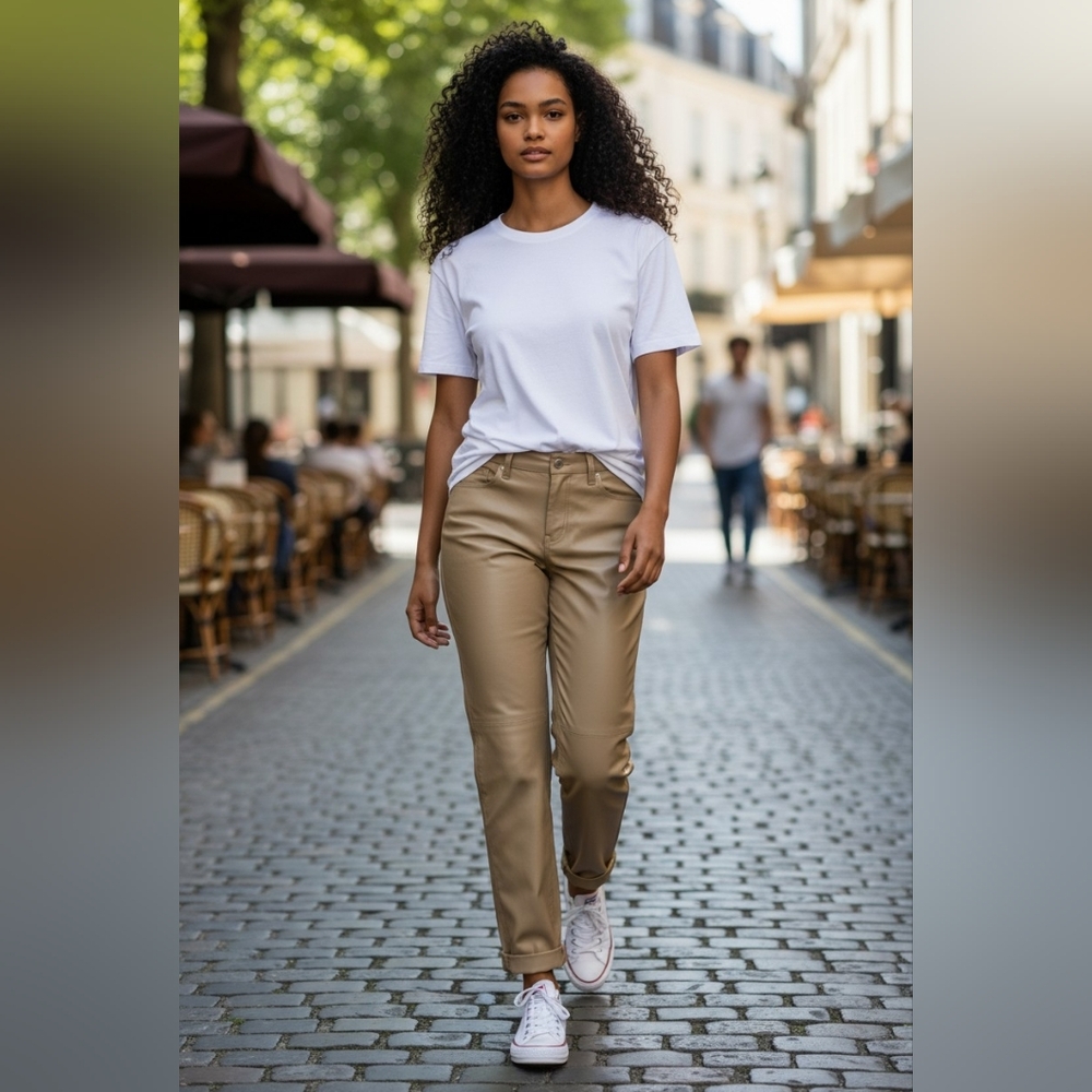 L'AGENCE Sada Cropped Slim Straight Leg Coated Luxury Jeans Spring